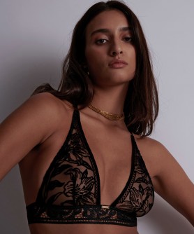 Soutien-Gorge Triangle Sans Armatures COLLECTION AUBADE COEUR A COPRS NOIR