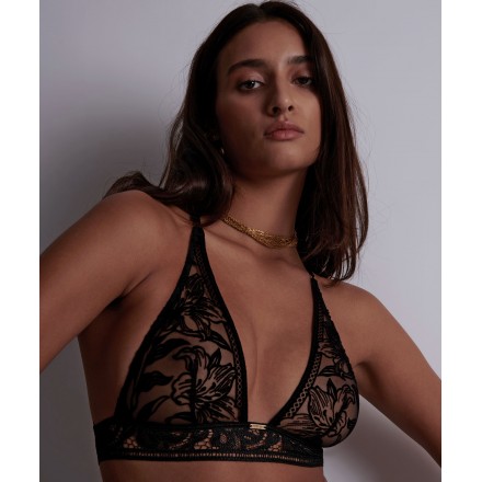 Soutien-Gorge Triangle Sans Armatures COLLECTION AUBADE COEUR A COPRS NOIR