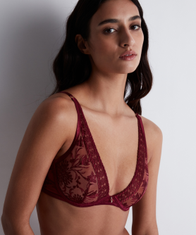 Soutien-Gorge Triangle ultra plunge COLLECTION AUBADE MAGNETIC SPELL CRIMSON RED